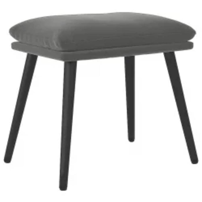 Scaun de relaxare cu taburet, gri închis, catifea WALTI