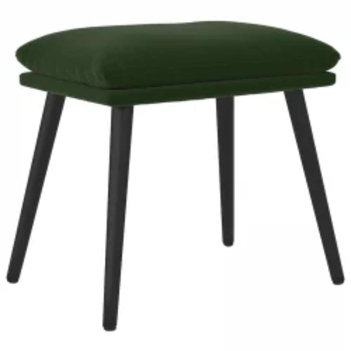 Scaun de relaxare cu taburet, verde închis, catifea - WALTI WALTI