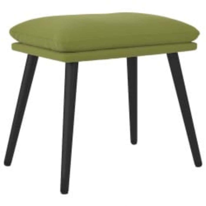 Scaun de relaxare cu taburet, verde deschis, catifea WALTI