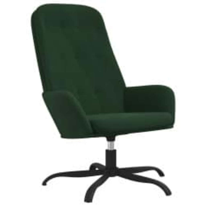 Scaun de relaxare cu taburet, verde închis, catifea WALTI