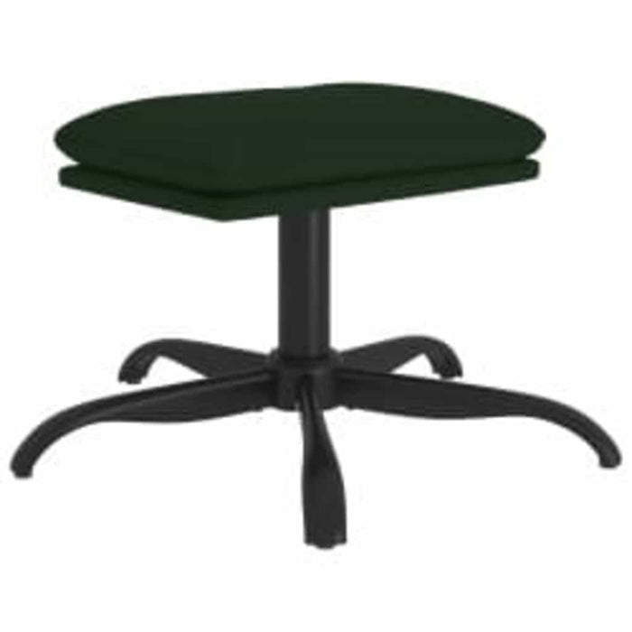 Scaun de relaxare cu taburet, verde închis, catifea WALTI