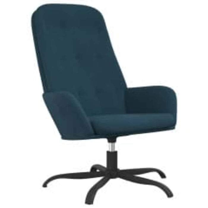 Scaun de relaxare cu taburet, albastru, catifea WALTI