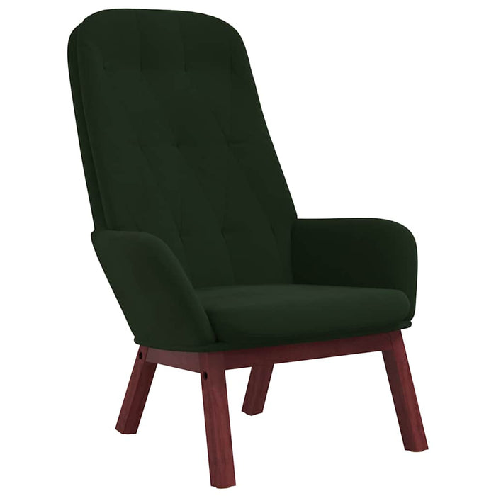 Scaun de relaxare cu taburet, verde închis, catifea WALTI