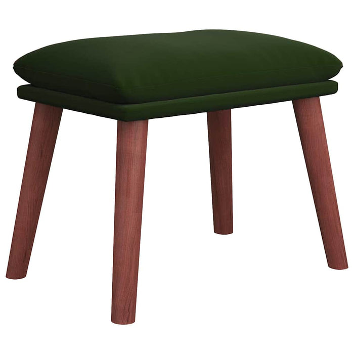Scaun de relaxare cu taburet, verde închis, catifea WALTI