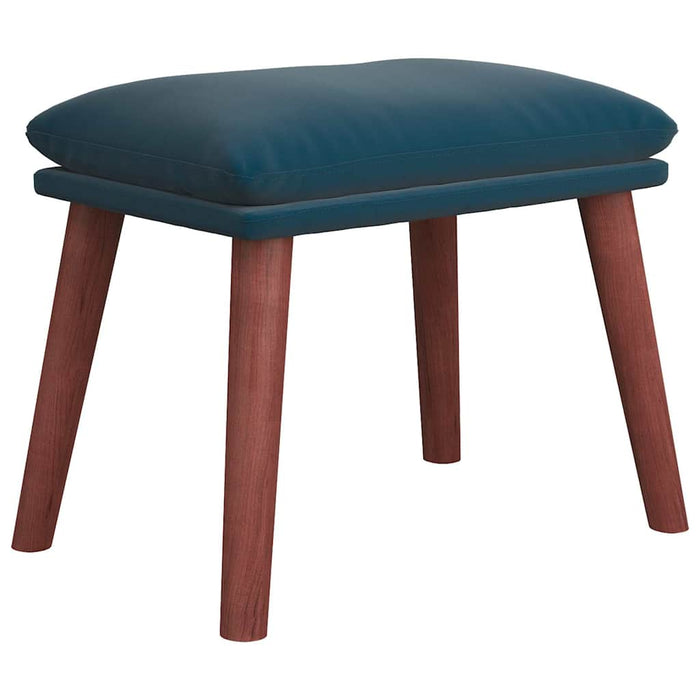 Scaun de relaxare cu taburet, albastru, catifea WALTI
