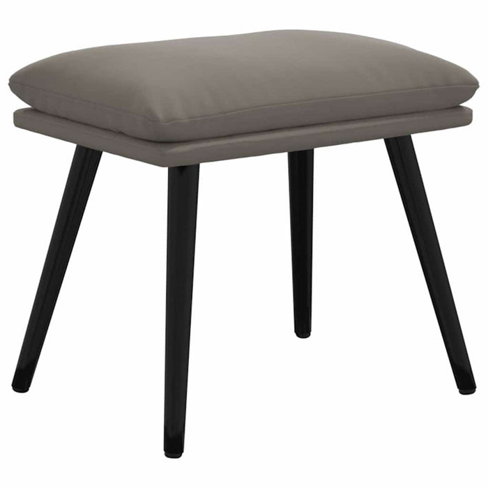 Scaun de relaxare cu taburet, gri deschis, catifea WALTI