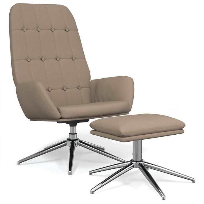 Scaun de relaxare cu taburet, gri taupe, microfibră WALTI