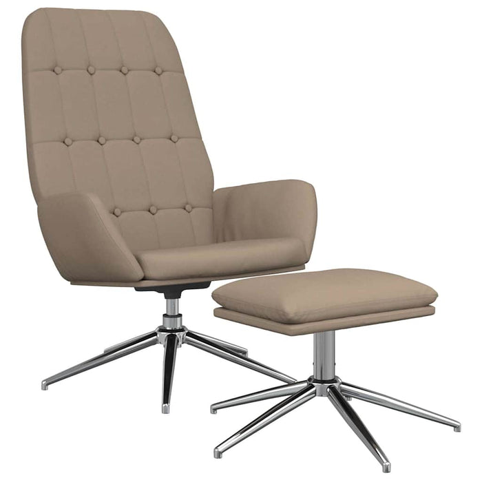 Scaun de relaxare cu taburet, gri taupe, microfibră WALTI