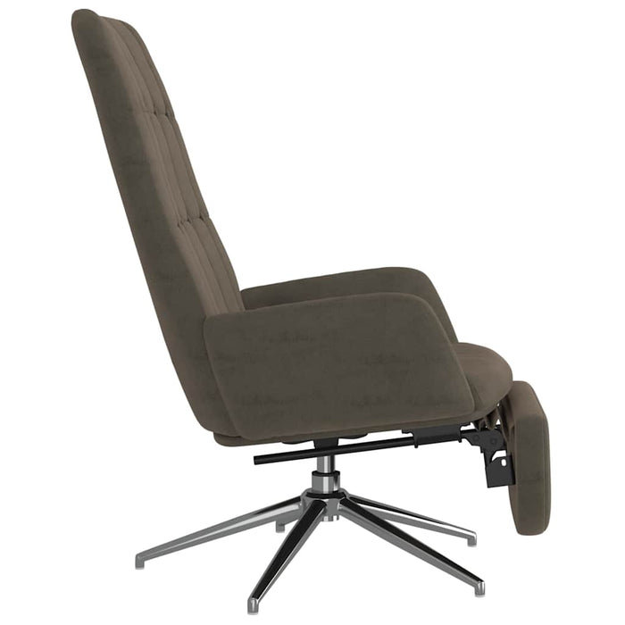 Scaun de relaxare cu suport picioare, gri închis, microfibră WALTI