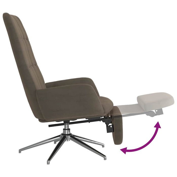 Scaun de relaxare cu suport picioare, gri închis, microfibră WALTI