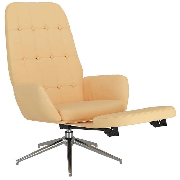 Scaun de relaxare cu suport picioare, crem, microfibră WALTI