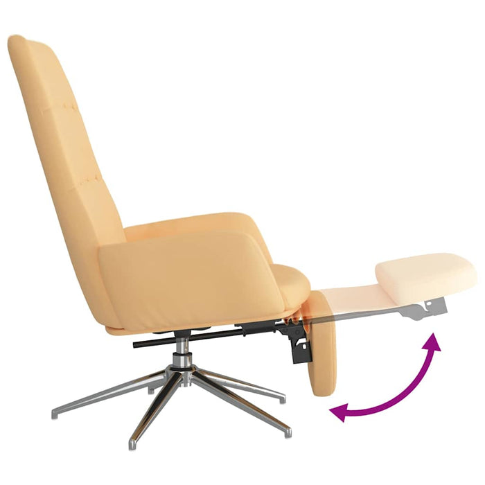 Scaun de relaxare cu suport picioare, crem, microfibră WALTI