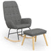Scaun balansoar cu taburet, gri deschis, textil - WALTI WALTI
