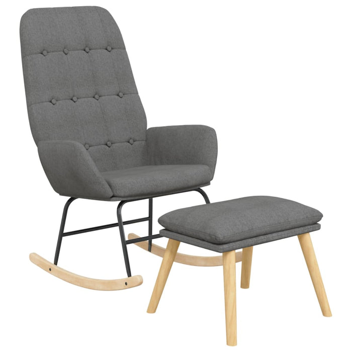 Scaun balansoar cu taburet, gri deschis, textil - WALTI WALTI