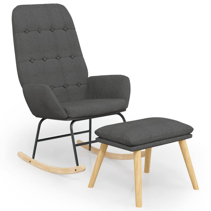 Scaun balansoar cu taburet, gri închis, textil - WALTI WALTI