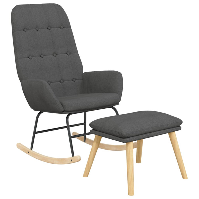 Scaun balansoar cu taburet, gri închis, textil - WALTI WALTI