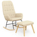 Scaun balansoar cu taburet, crem, material textil - WALTI WALTI