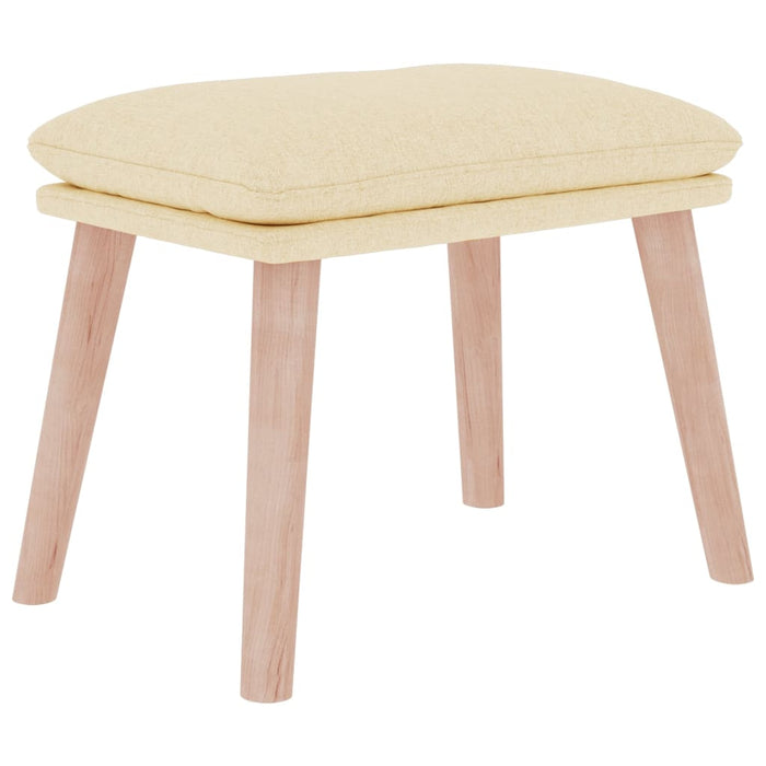 Scaun balansoar cu taburet, crem, material textil - WALTI WALTI