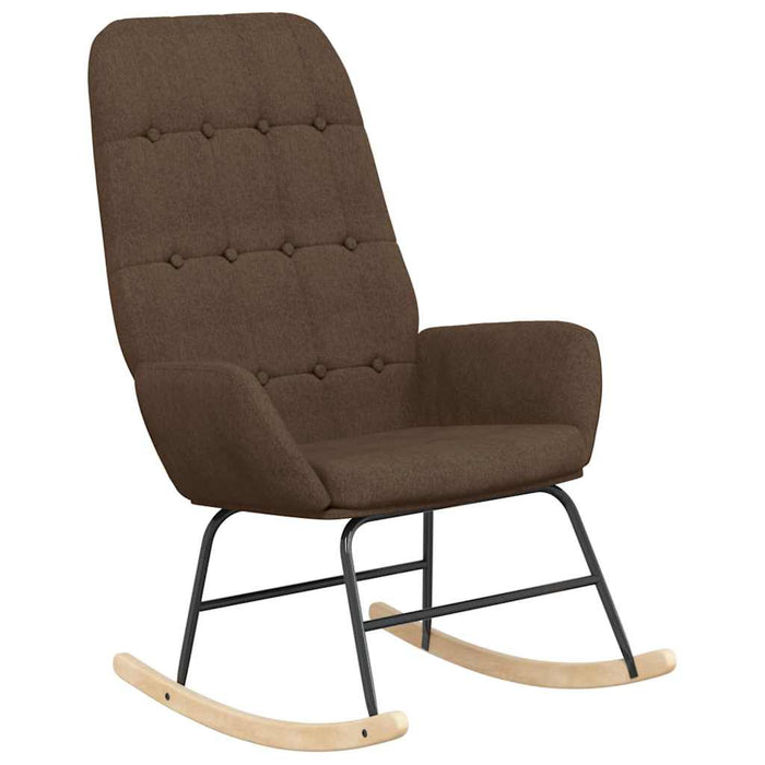 Scaun balansoar cu suport picioare, maro, material textil WALTI