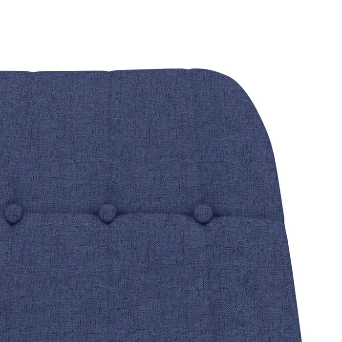 Scaun balansoar cu taburet, albastru, material textil WALTI