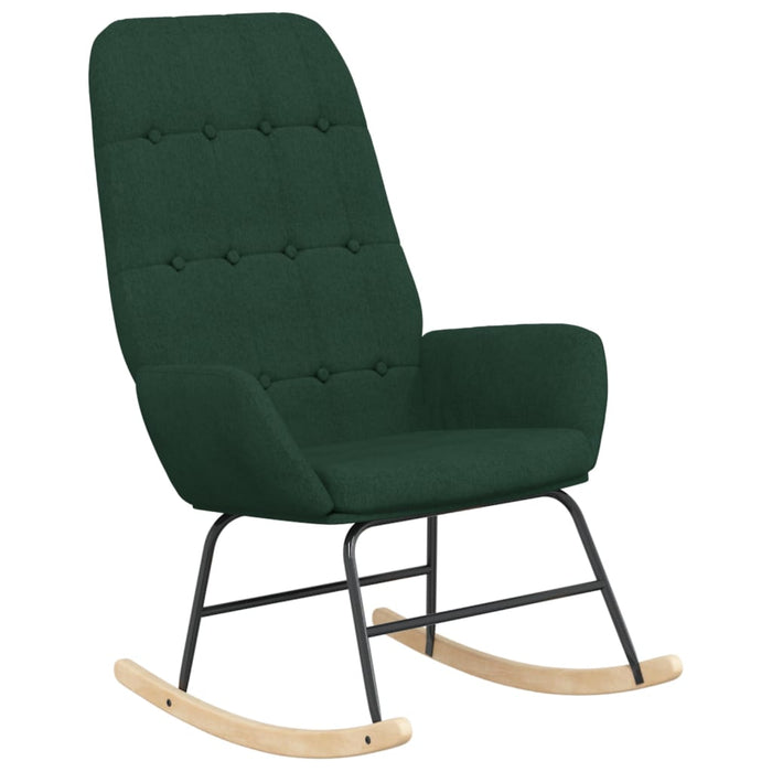 Scaun balansoar cu taburet, verde închis, textil WALTI