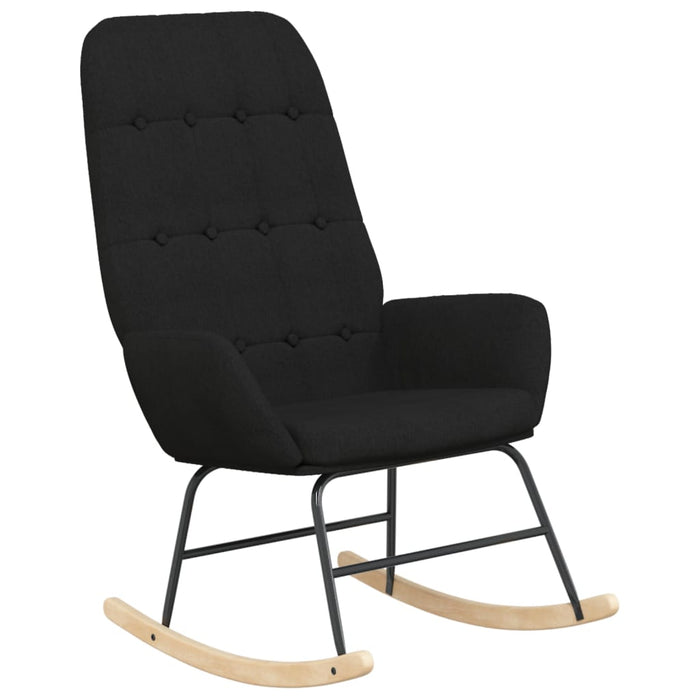 Scaun balansoar cu taburet, Negru, material textil - WALTI WALTI