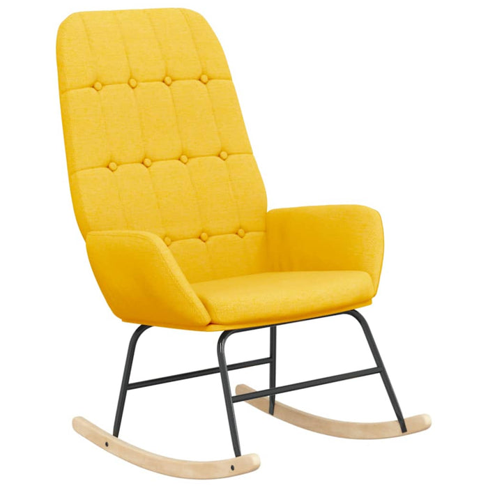 Scaun balansoar cu taburet, galben muștar, textil - WALTI WALTI