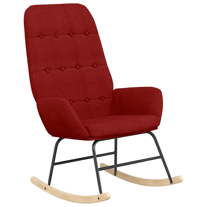 Scaun balansoar cu taburet, roșu vin, material textil WALTI