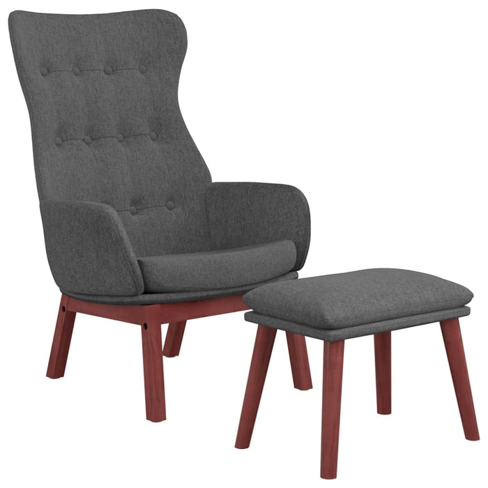 Scaun de relaxare cu taburet, gri deschis, textil WALTI