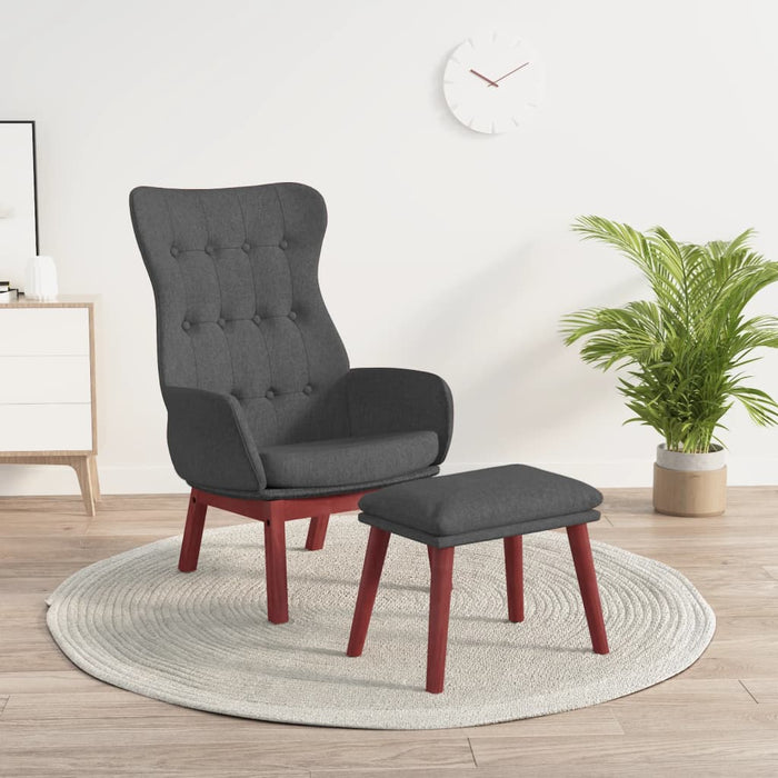 Scaun de relaxare cu taburet, gri deschis, textil WALTI