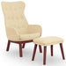 Scaun de relaxare cu taburet, crem, textil - WALTI WALTI