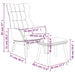 Scaun de relaxare cu taburet, crem, textil - WALTI WALTI