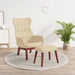 Scaun de relaxare cu taburet, crem, textil - WALTI WALTI
