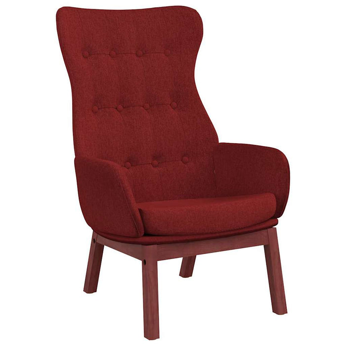 Scaun de relaxare cu taburet, roșu vin, textil WALTI