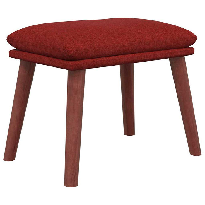 Scaun de relaxare cu taburet, roșu vin, textil WALTI
