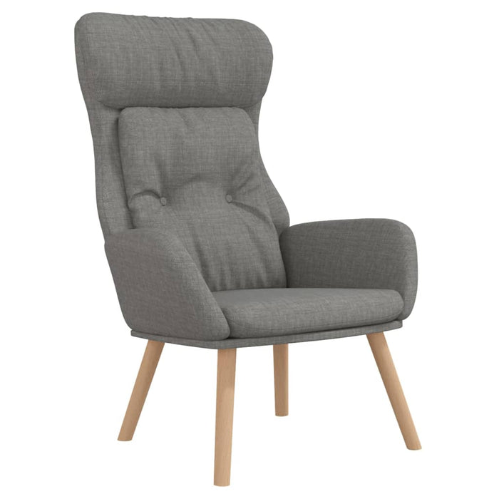 Scaun de relaxare cu taburet, gri deschis, textil - WALTI WALTI