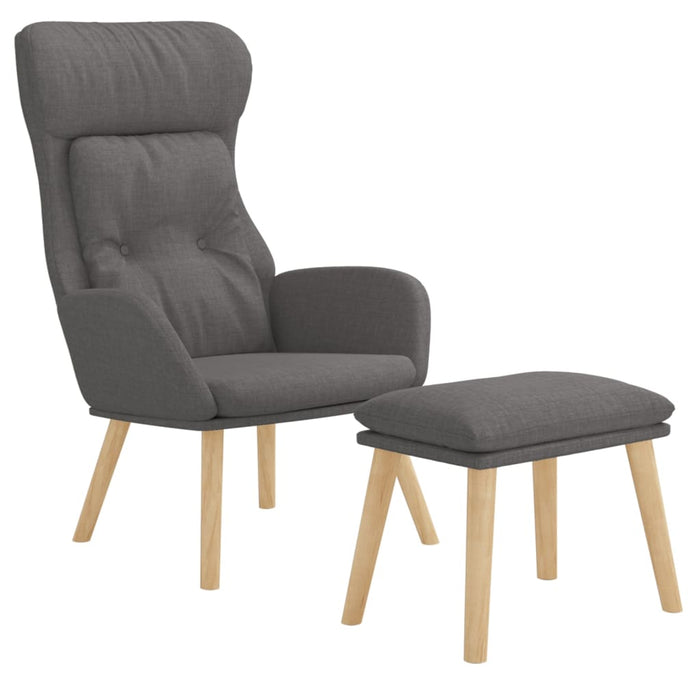 Scaun de relaxare cu taburet, gri deschis, textil - WALTI WALTI