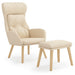 Scaun de relaxare cu taburet, crem, textil - WALTI WALTI