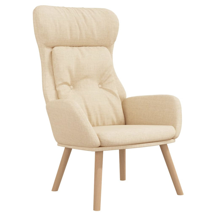 Scaun de relaxare cu taburet, crem, textil - WALTI WALTI