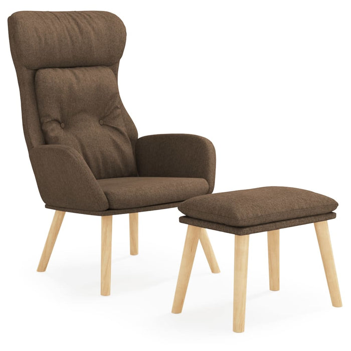Scaun de relaxare cu taburet, maro, textil WALTI