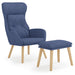 Scaun de relaxare cu taburet, albastru, textil - WALTI WALTI