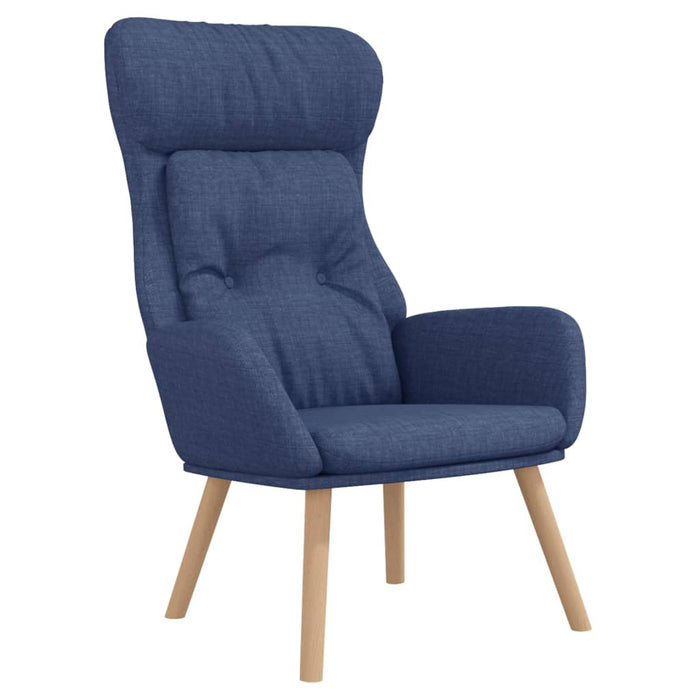 Scaun de relaxare cu taburet, albastru, textil - WALTI WALTI