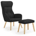 Scaun de relaxare cu taburet, negru, textil - WALTI WALTI