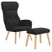 Scaun de relaxare cu taburet, negru, textil - WALTI WALTI