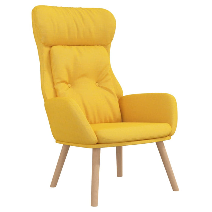 Scaun de relaxare cu taburet, galben muștar, textil - WALTI WALTI