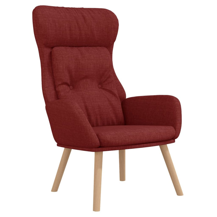 Scaun de relaxare cu taburet, roșu vin, textil WALTI