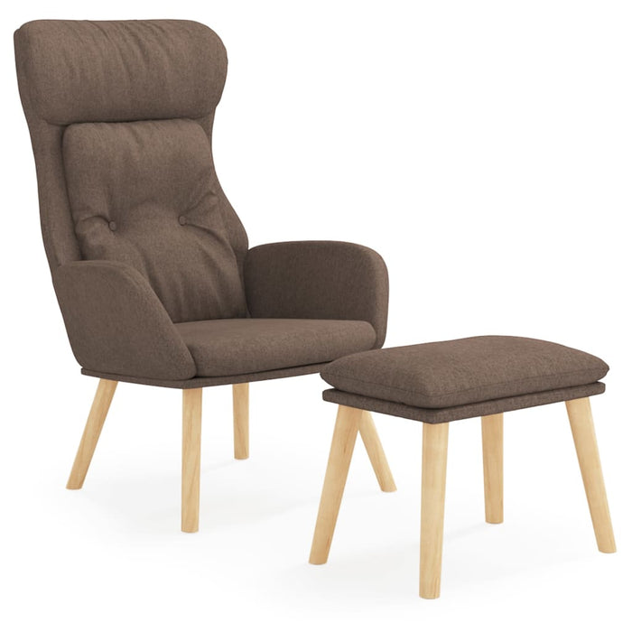 Scaun de relaxare cu taburet, gri taupe, textil WALTI
