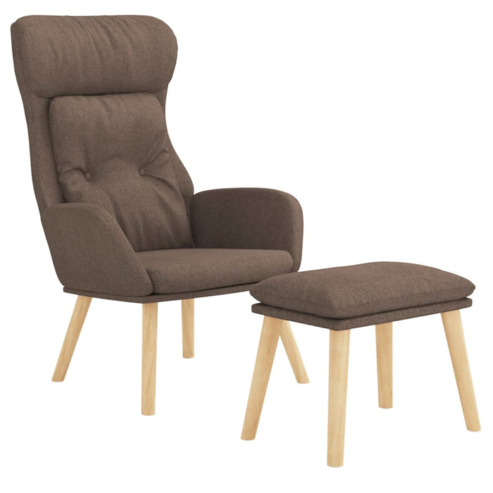 Scaun de relaxare cu taburet, gri taupe, textil WALTI