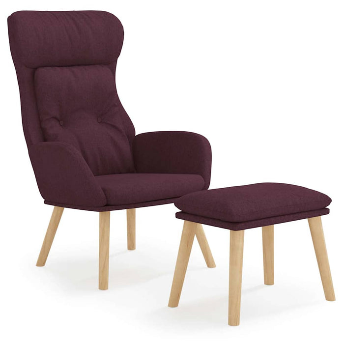 Scaun de relaxare cu taburet, violet, textil WALTI