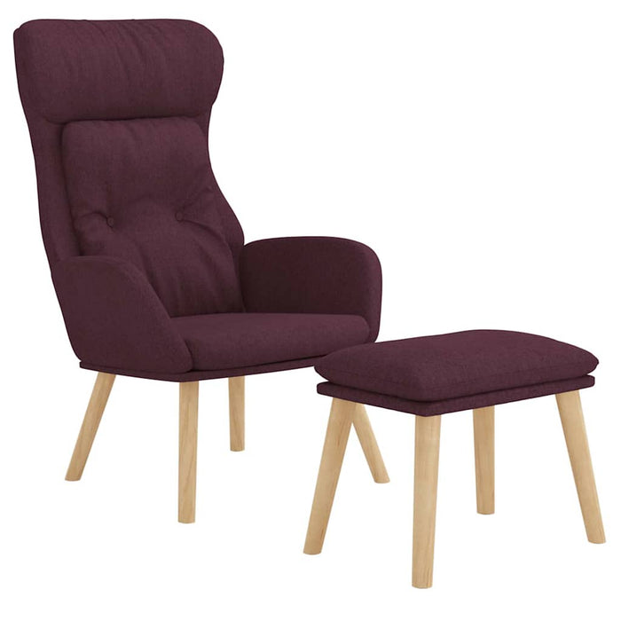 Scaun de relaxare cu taburet, violet, textil WALTI